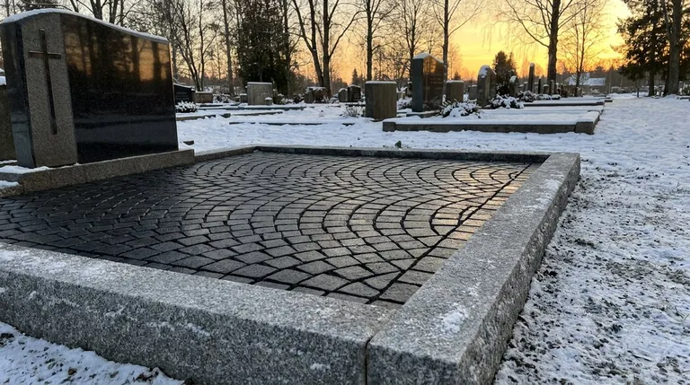 Гранитная брусчатка на могильном участке, образец ПМ005 в Екатеринбурге