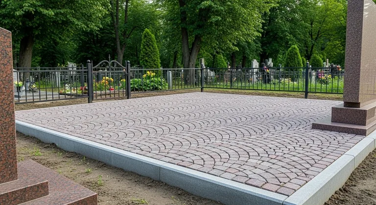 Гранитная плитка ёлочкой на участке, образец ПМ021 в Екатеринбурге