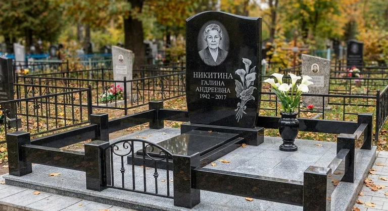 Памятник с гравировкой калл — выполненная работа «Никитина» в Екатеринбурге