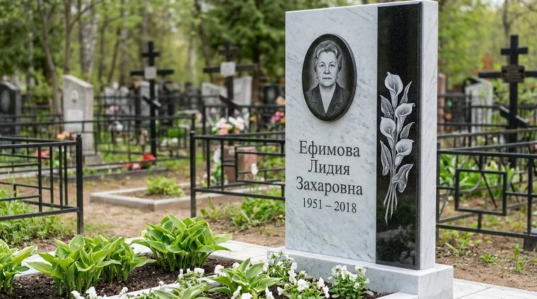 Памятник с гравировкой калл — выполненная работа «Ефимова» в Екатеринбурге