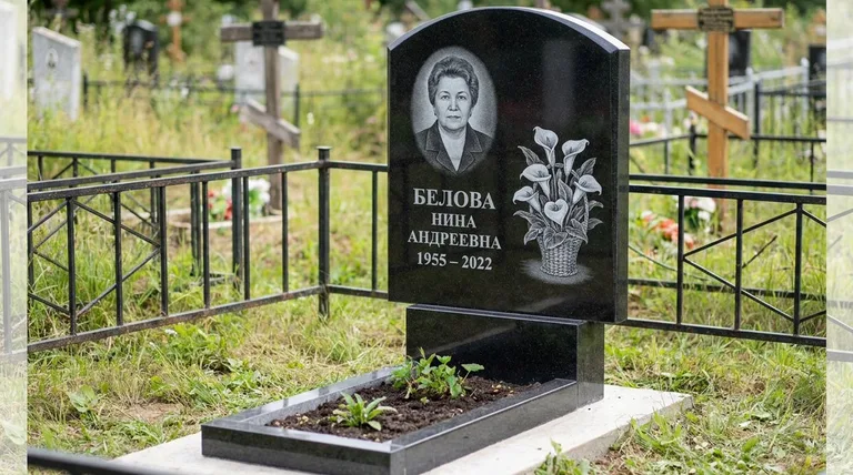 Памятник с гравировкой калл — выполненная работа «Белова» в Екатеринбурге