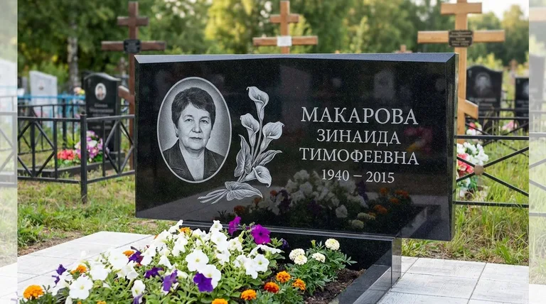 Памятник с гравировкой калл — выполненная работа «Макарова» в Екатеринбурге