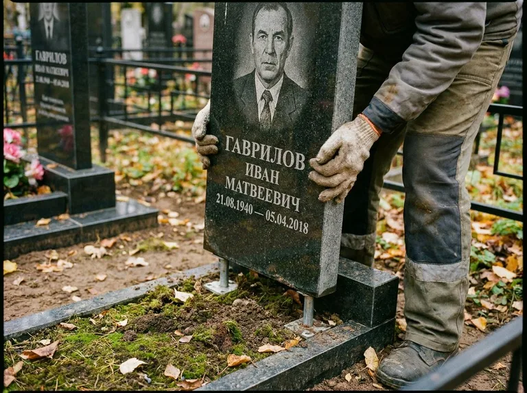 Демонтаж гранитного памятника (стелы) с могилы в Екатеринбурге