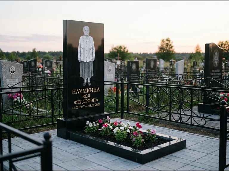Гравировка портрета на чёрном граните — выполненная работа 18 в Екатеринбурге