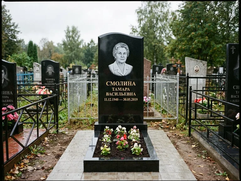 Гравировка портрета на чёрном граните — выполненная работа 22 в Екатеринбурге