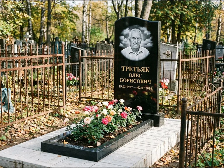 Гравировка портрета на чёрном граните — выполненная работа 23 в Екатеринбурге