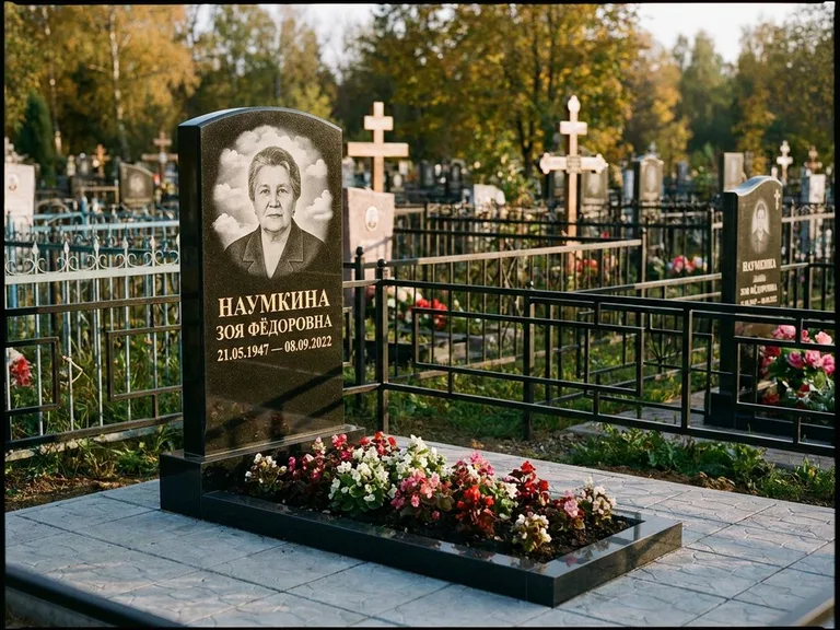 Гравировка портрета на чёрном граните — выполненная работа 30 в Екатеринбурге