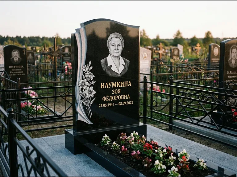 Гравировка портрета на чёрном граните — выполненная работа 6 в Екатеринбурге
