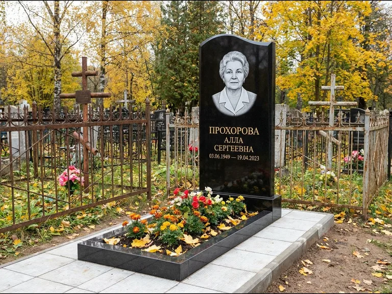 Гравировка портрета на чёрном граните — выполненная работа 8 в Екатеринбурге