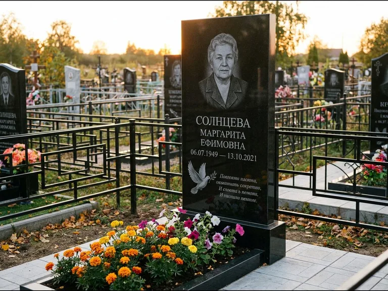 Памятник с гравировкой голубей — гравировка голубя с оливковой ветвью рядом с эпитафией, работа «Солнцева» в Екатеринбурге