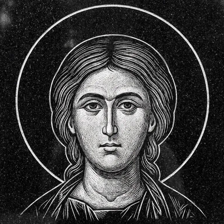 Эскиз иконы: Именная икона — святой покровитель по имени, гравировка на памятник в Екатеринбурге