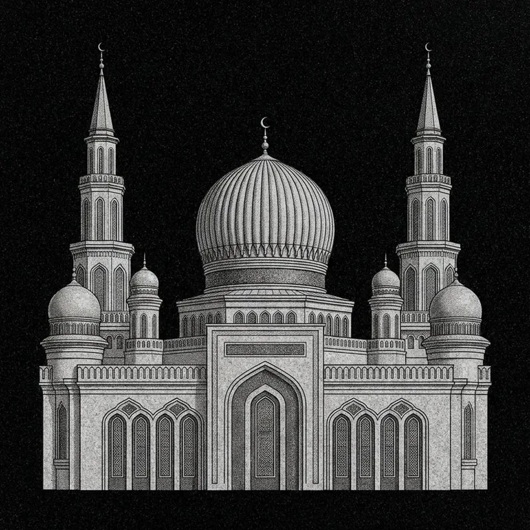 Эскиз: Соборная (фотореализм) — ребристый купол и минареты в Екатеринбурге