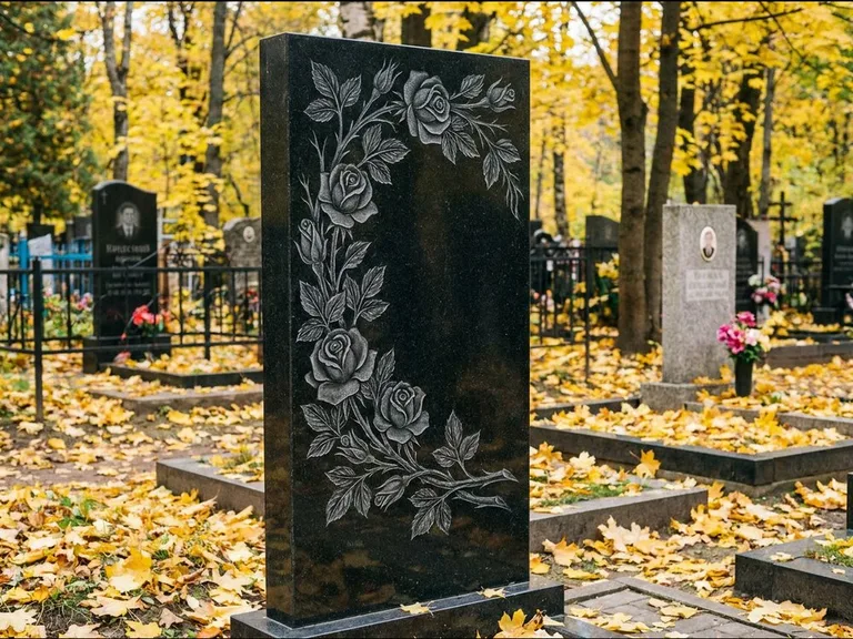 Цветы и орнамент — гравировка с выездом на кладбище в Екатеринбурге