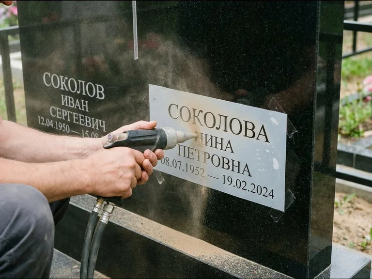 Догравировка ФИО и дат — гравировка с выездом на кладбище в Екатеринбурге