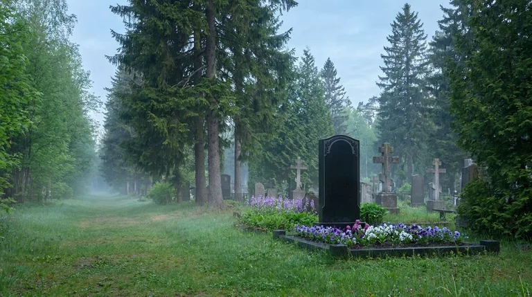 Аллея на Будённовском кладбище в Воронеже