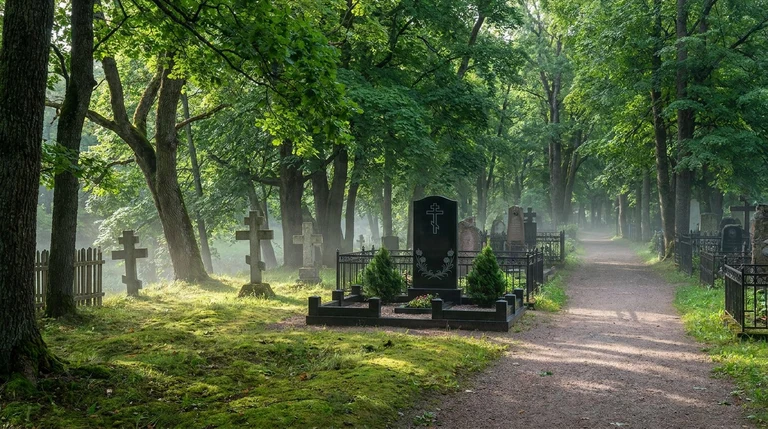 Гранитный памятник на Ленинском кладбище в Ульяновске
