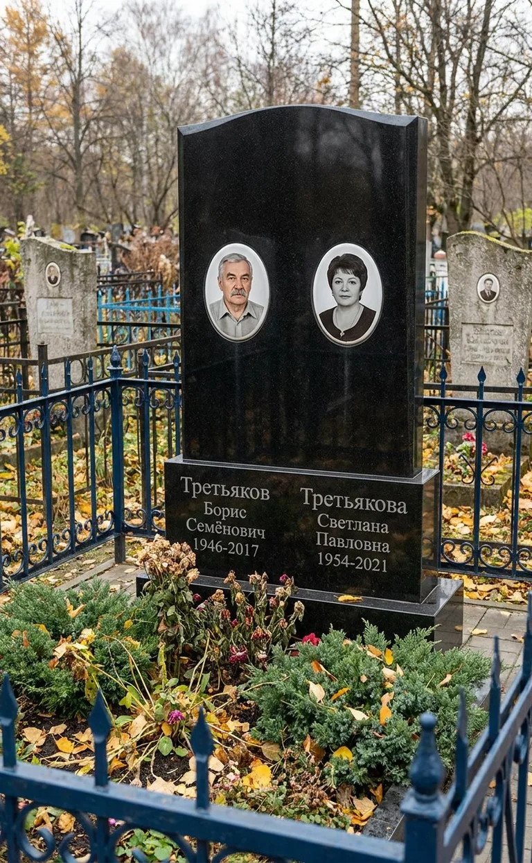 Аллея на Редаковском кладбище в Новокузнецке