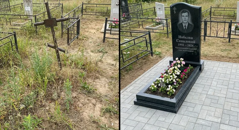 Памятник под ключ: запущенная могила до и ухоженный мемориал после в Екатеринбурге