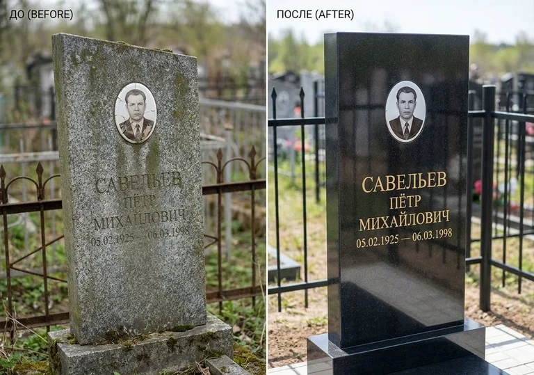 Комплексная реставрация старого памятника: до и после в Екатеринбурге