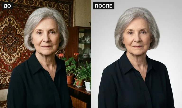 Ретушь фото на памятник — замена фона: до и после в Екатеринбурге