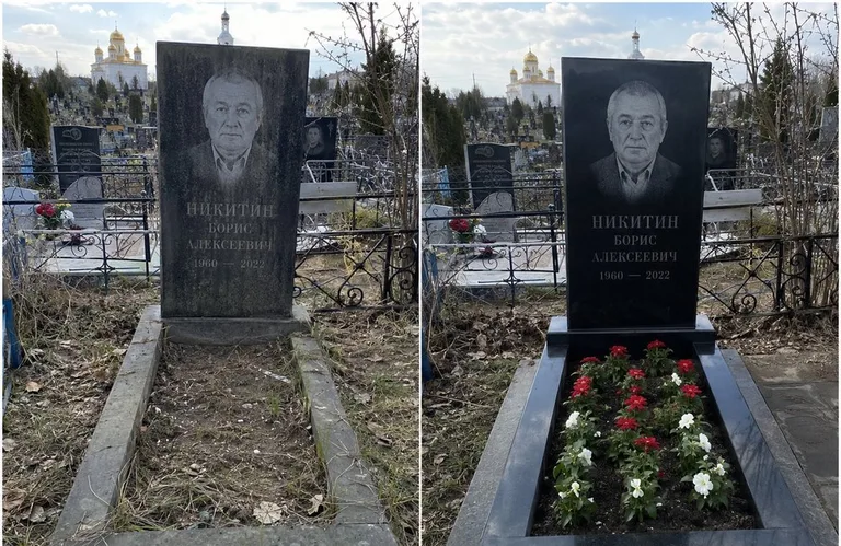 Диптих №3: покраска оградки и прополка цветника с тюльпанами — до и после в Екатеринбурге