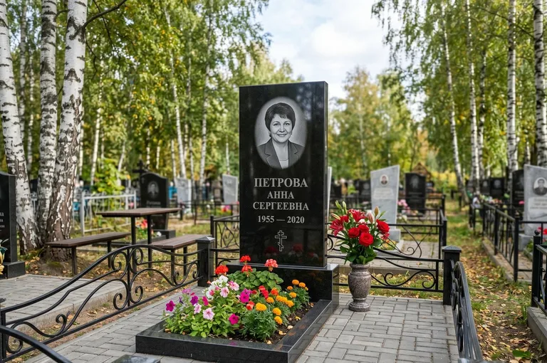 Установка гранитного памятника на могилу в Екатеринбурге