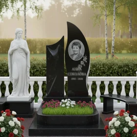 Элитный светский вертикальный памятник из гранита/мрамора - ПН105