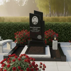 Элитный светский вертикальный гранитный памятник - ПН116