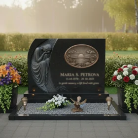 Элитный горизонтальный памятник из гранита/металла - ПН119