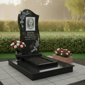 Светский вертикальный гранитный памятник для мемориального комплекса - ПН124