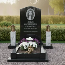 Светский вертикальный гранитный памятник для мемориального комплекса - ПН126