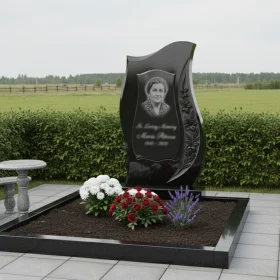 Вертикальный гранитный памятник без креста для мемориального комплекса - ПН127