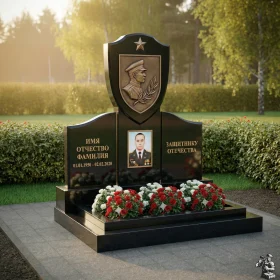 Вертикальный элитный гранитный светский памятник - ПН179