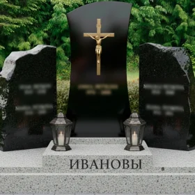 Гранитный вертикальный мемориальный комплекс для двоих - ПН212