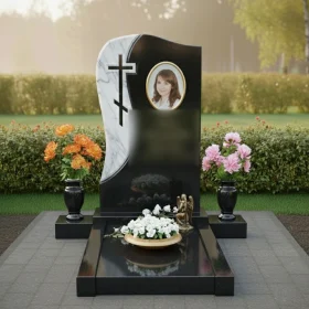 Комбинированный православный вертикальный памятник-комплекс - ПН292