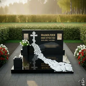 Горизонтальный двойной памятник из камня - ПН552