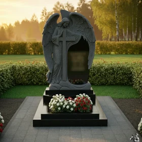 Элитный православный/католический памятник из гранита - ПН619
