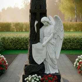 Элитный православный комбинированный памятник - ПН627
