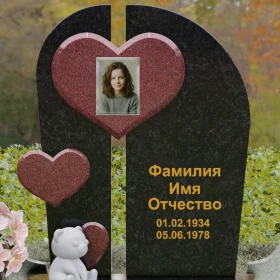 Комбинированный вертикальный памятник на одного - П240