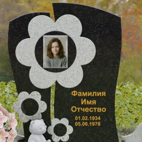 Вертикальный комбинированный памятник на одного - П241