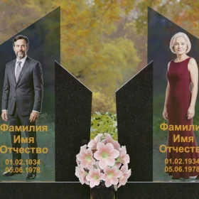 Горизонтальный комбинированный памятник без креста - П249