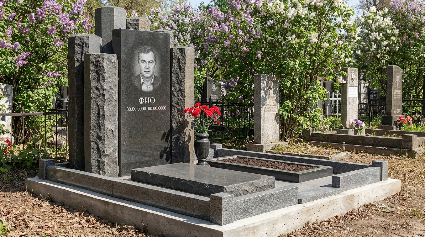 Пример дизайна: Памятник из базальта в виде скалы