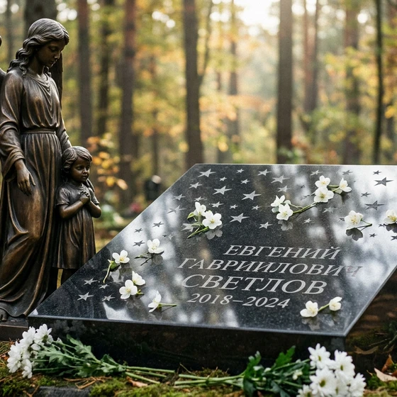 Детский памятник с ангелом-хранителем