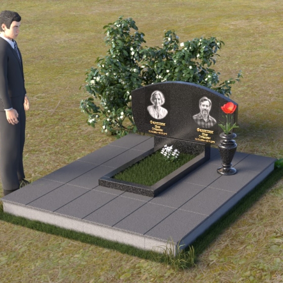 Фигурный памятник с мягким скругленным абрисом